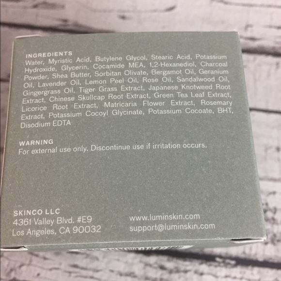 lumin charcoal cleanser ingredients